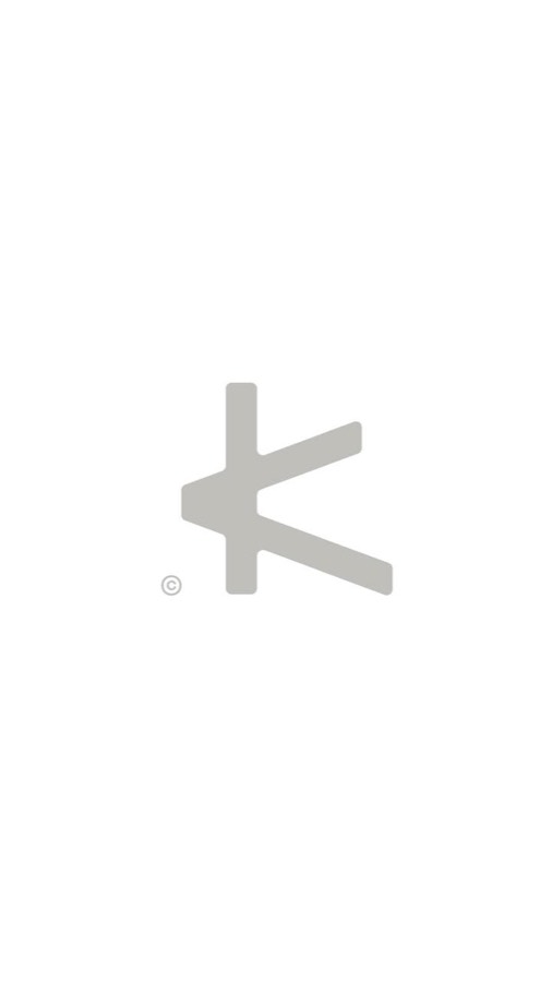 A pale grey geometric letter mark on a white ground.